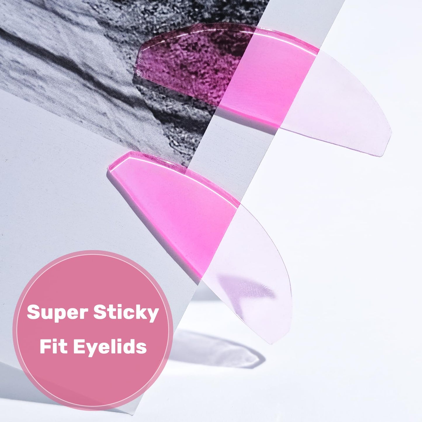 Lomansa Flat Lash Lift Shields - Glueless & Super Sticky Silicone Pads for Eyelash Perming, Ultra Thin Lash Softening Rods for Easy Korean Lash Lift (Rose)