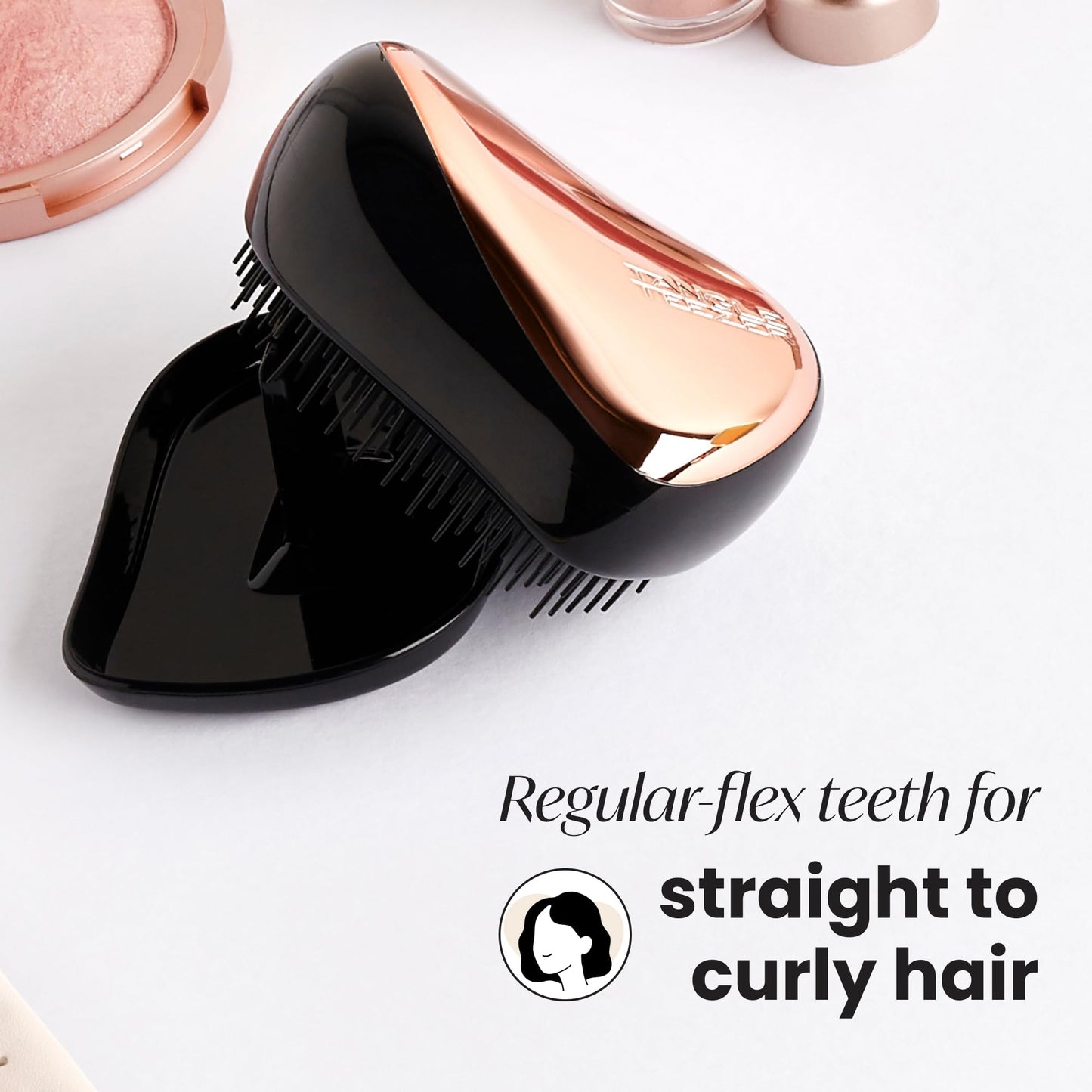 Tangle Teezer Compact styler detangling hairbrush, rose gold black, 1 Gram