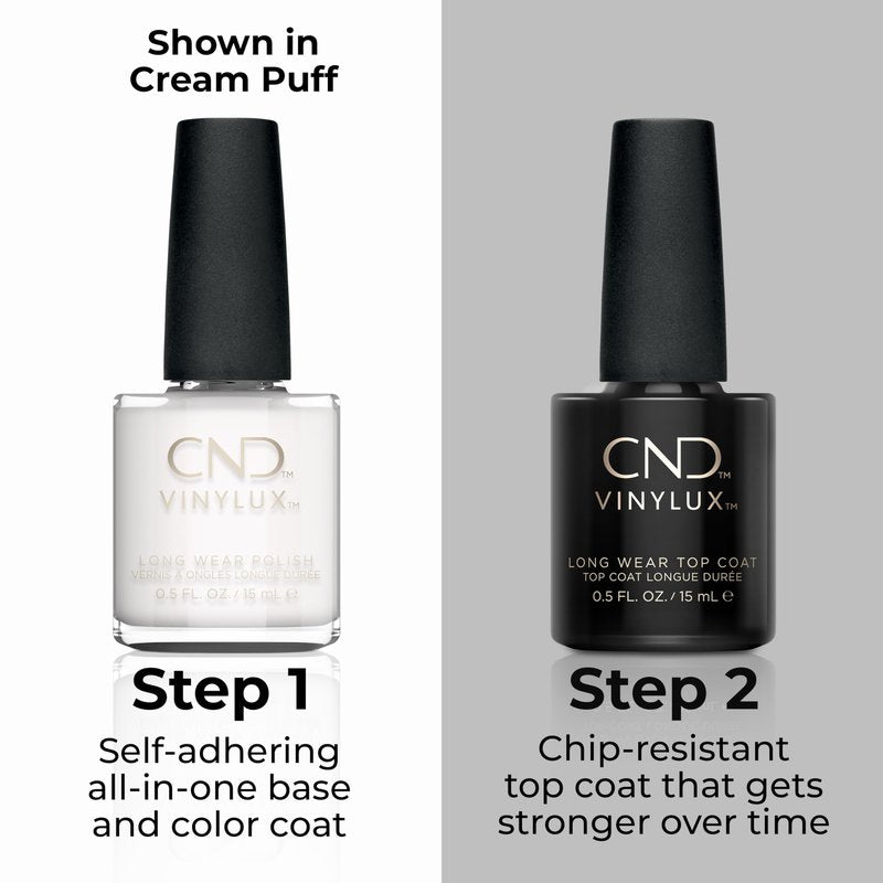 CND Vinylux Longwear White Nail Polish, Gel-like Shine & Chip Resistant Color, Cream Puff, 0.5 fl. oz
