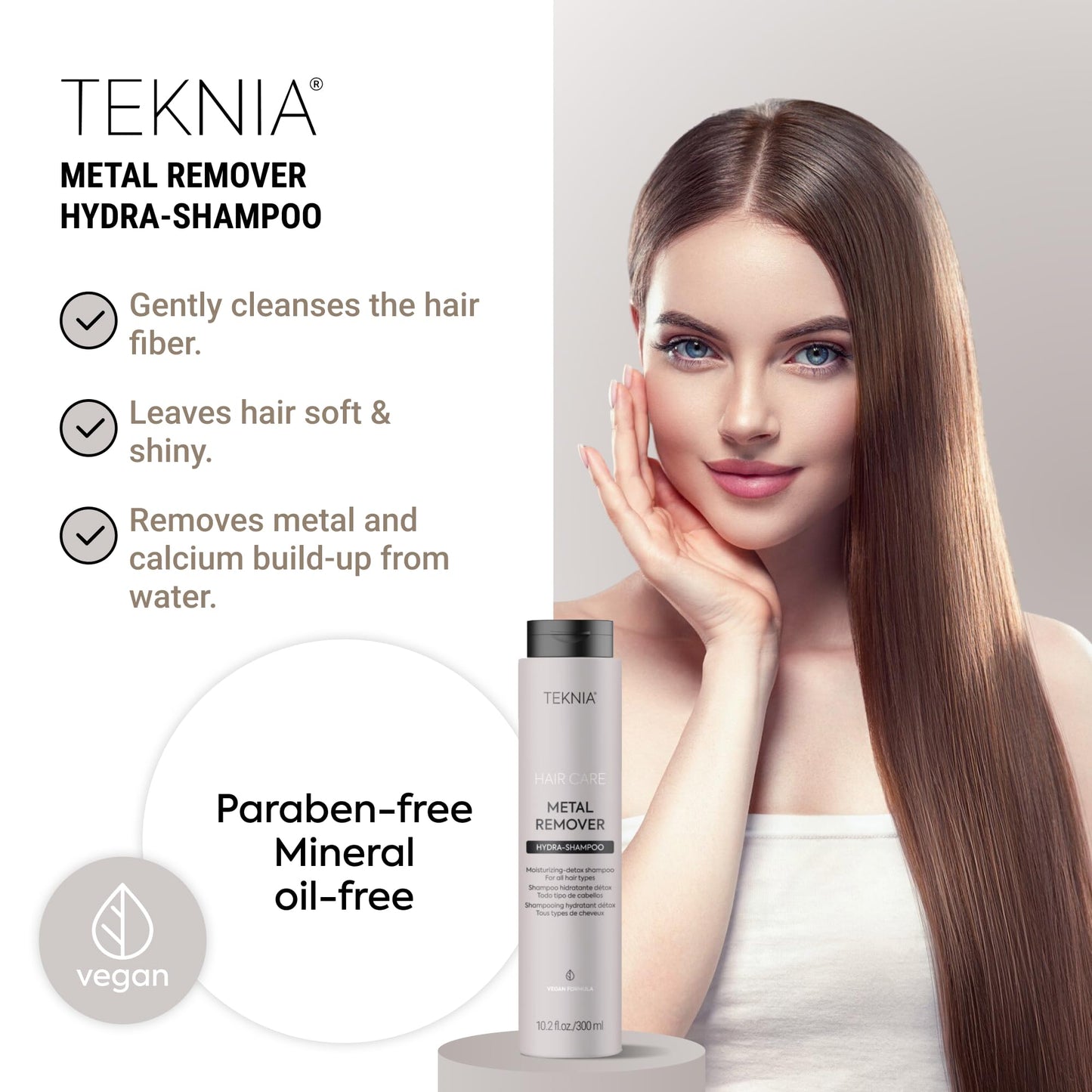 Lakmé Teknia Metal Remover Hydra Shampoo, Heavy Metal Detox Shampoo for Hard Water, Hair Detox, 10.2 Fl Oz