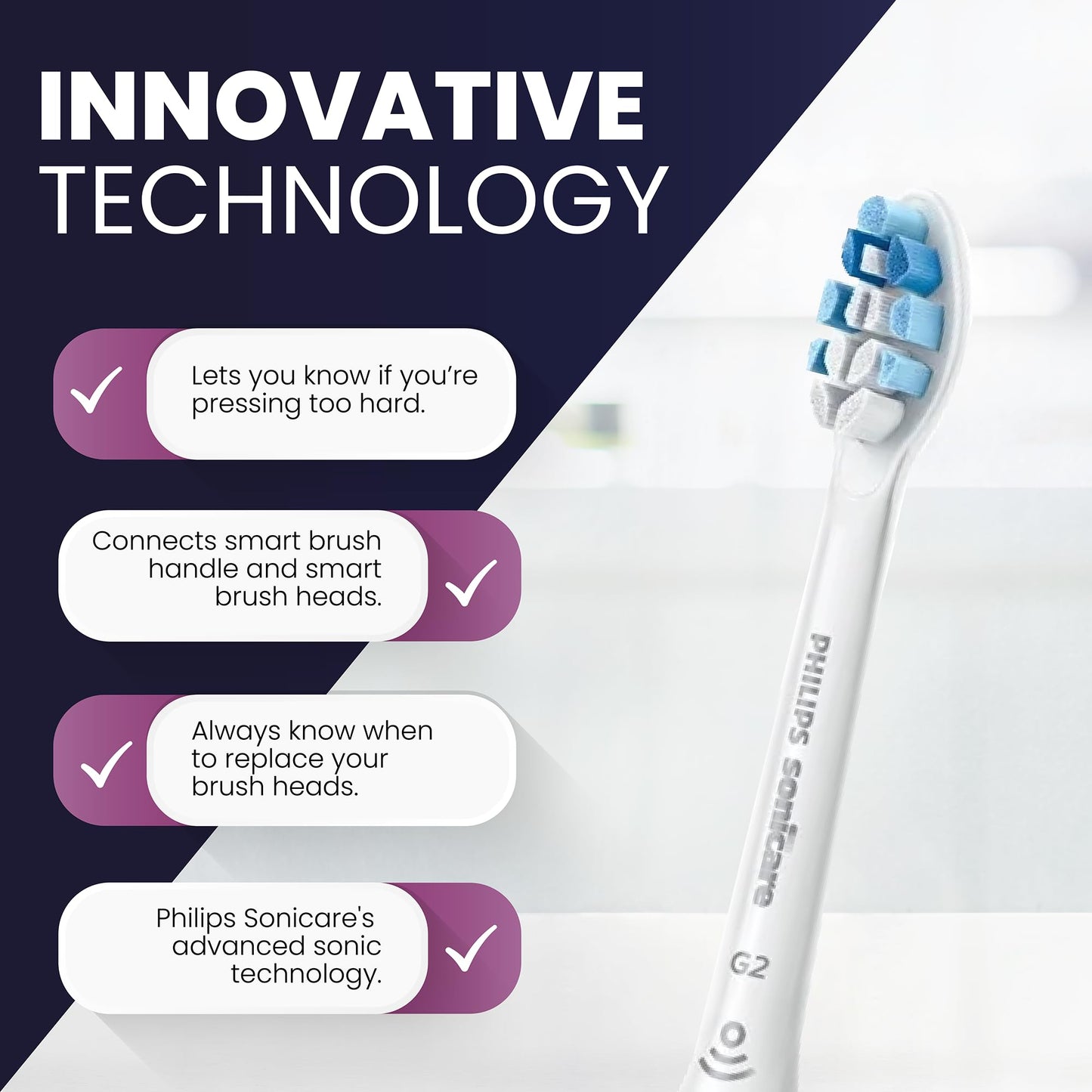 Philips Sonicare ProtectiveClean Electric Toothbrush with Plaque Control Brush Head, Rechargeable Sonicare Toothbrush with Pressure Sensor, Phillips Sonic Toothbrush, Gum Health Brush Head
