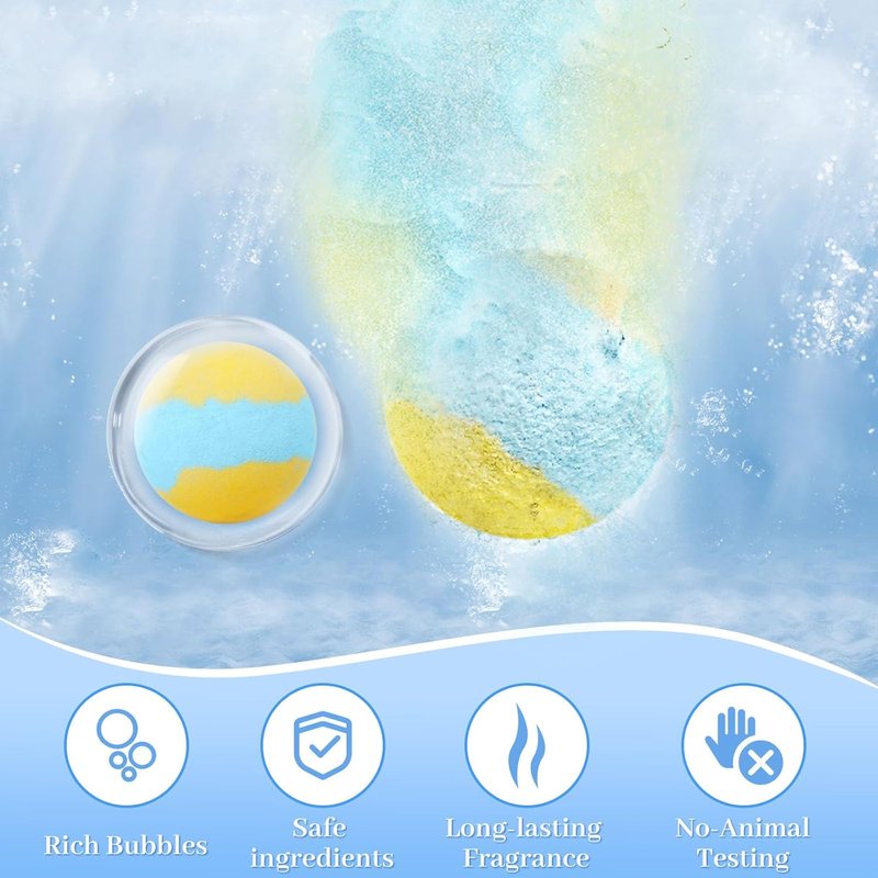 TranquilBliss Bath Bombs Set - 50 PCS Natural Bubble Bombs with Shea Butter | 10 Rich Scents for Women