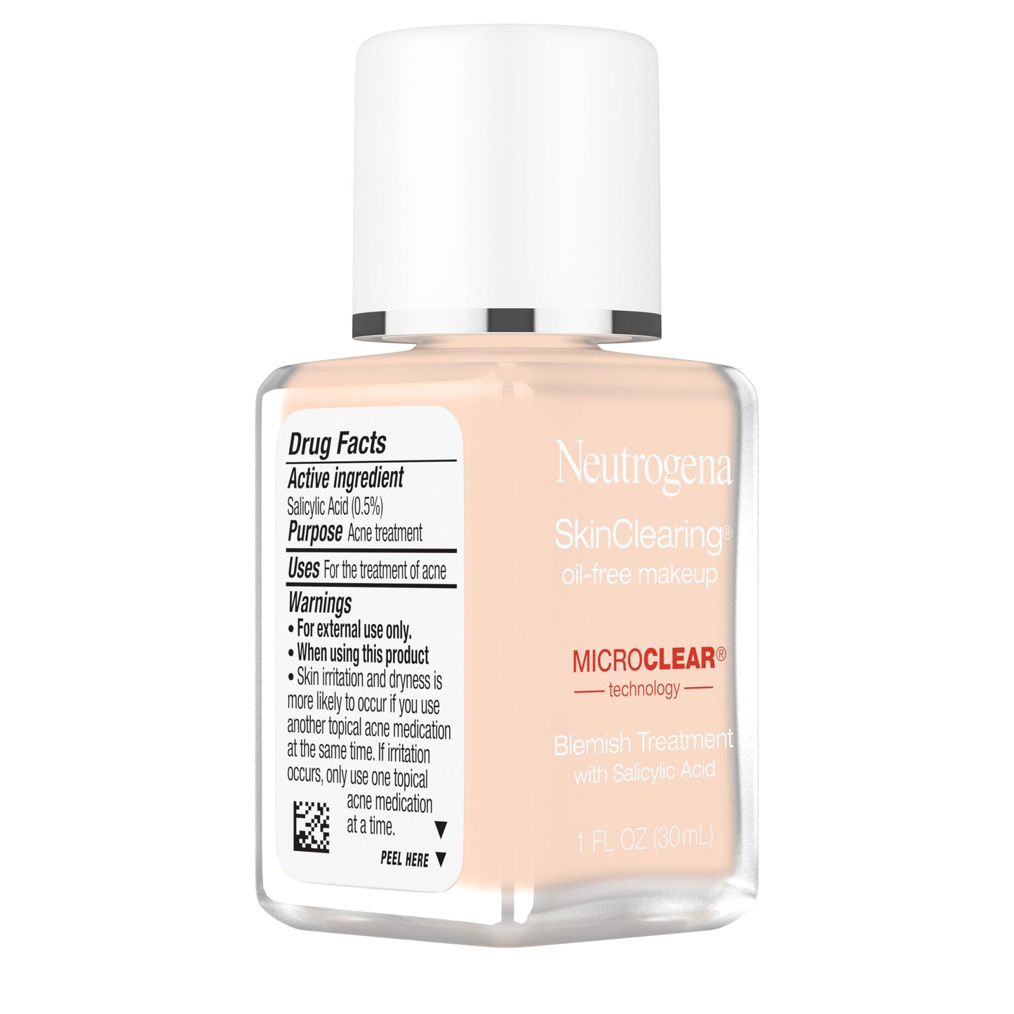 Neutrogena SkinClearing Oil-Free Acne and Blemish Fighting Liquid Foundation with.5% Salicylic Acid Acne Medicine, Shine Controlling Makeup for Acne Prone Skin, 60 Natural Beige, 1 fl. oz