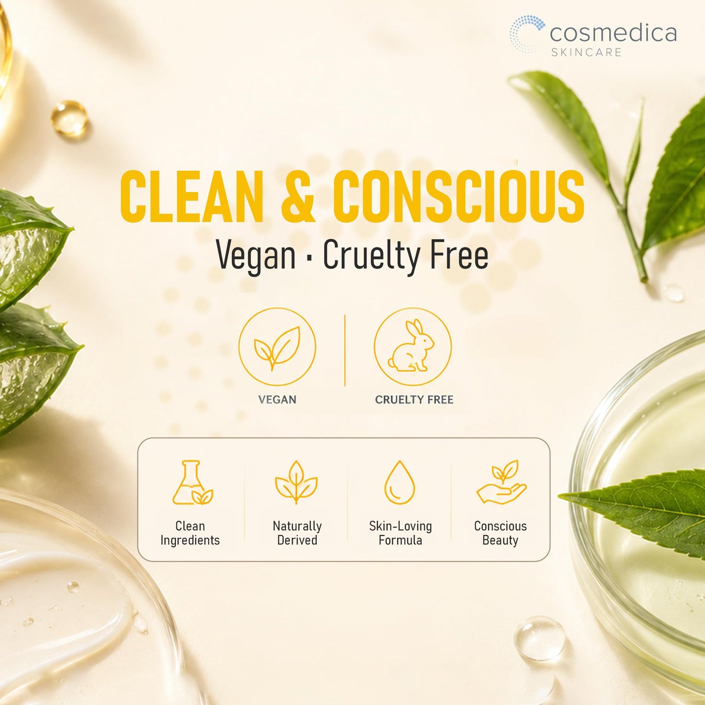 Cosmedica Skincare Vitamin C Facial Moisturizer – 15% Vitamin C Facial Day Cream - 2 ounces – Protects and nourishes skin throughout the day – Vegan, Cruelty Free Skincare