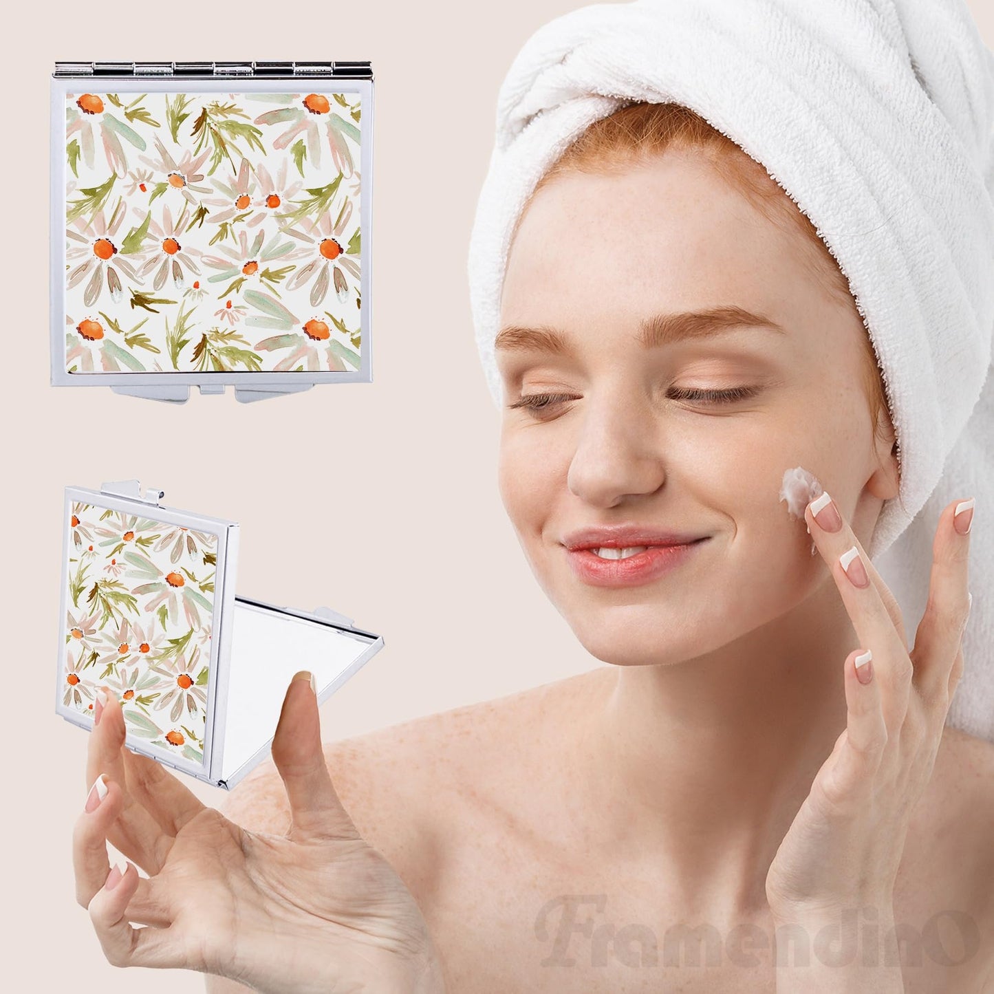 Framendino, 12 Pack Square Sublimation Compact Mirror Blanks Portable Pocket Folding Mirrors for Women
