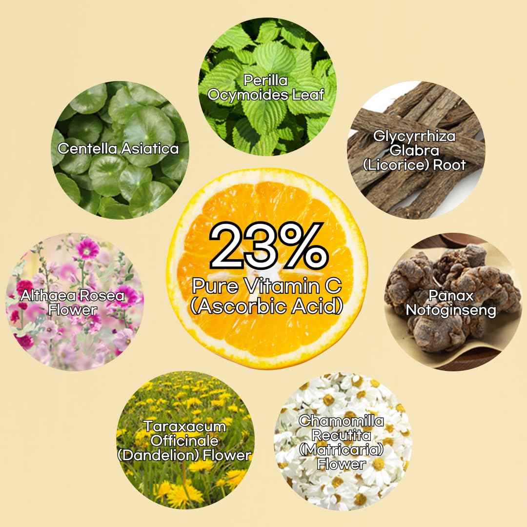 daymellow Vita Ferol 23 Serum 0.67fl.oz/20ml, Vitamin C Face Serum, Vitamin C 23%, Centella, Glutathione, Brightening, for Sensitive Skin, Acne, Dark Spots, Uneven Skin, brightening, Korean Skincare