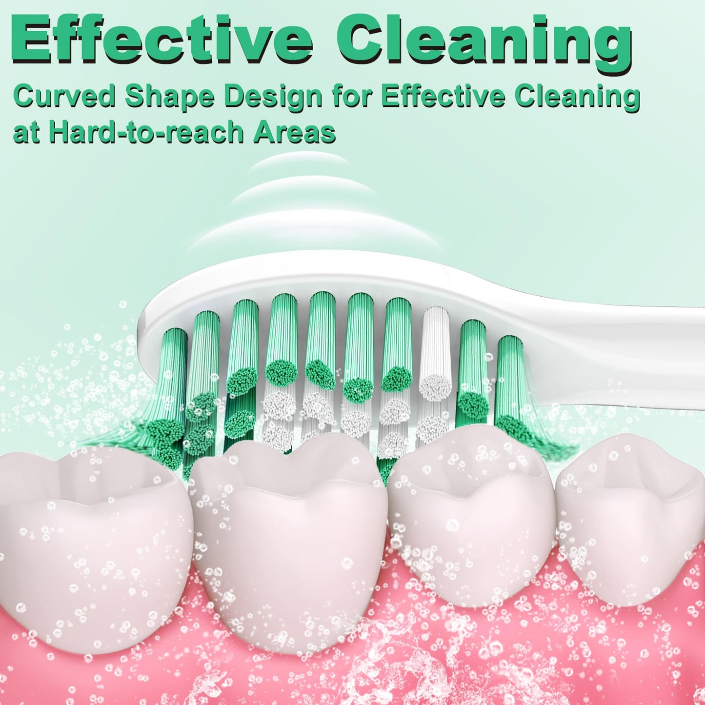 Jiuzhoudeal Replacement Toothbrush Heads for Philips Sonicare E-Series, Compatible with Sonicare Essence, Elite, Advance, CleanCare Screw-on Electric Toothbrush HX7022/66, 6 Pack