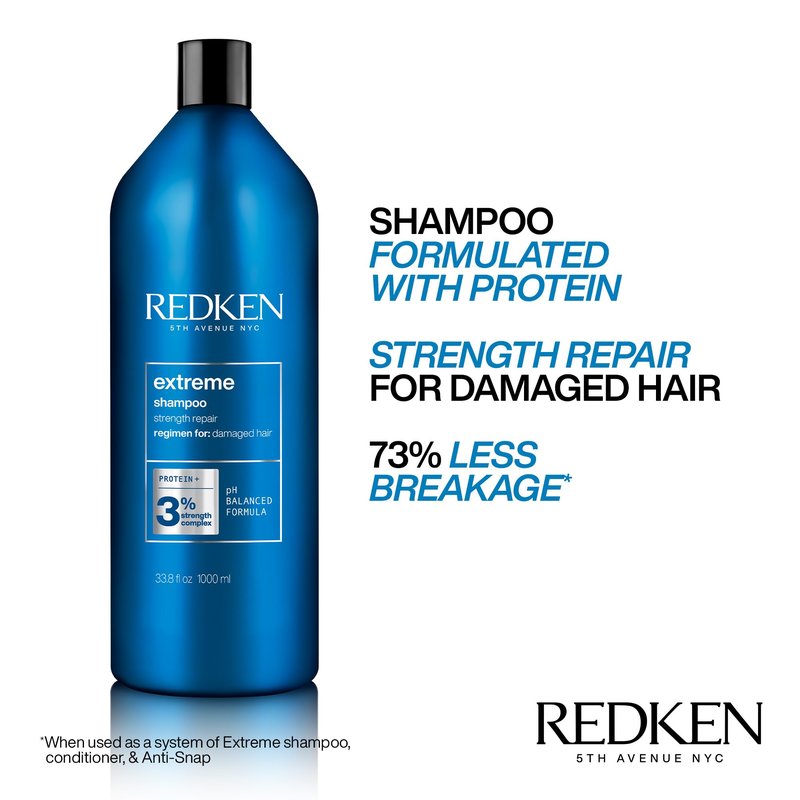 Redken Extreme Shampoo - Strengthen & Repair Damaged Hair,For Damaged Hair,Infused With Proteins,(Pack of 2)