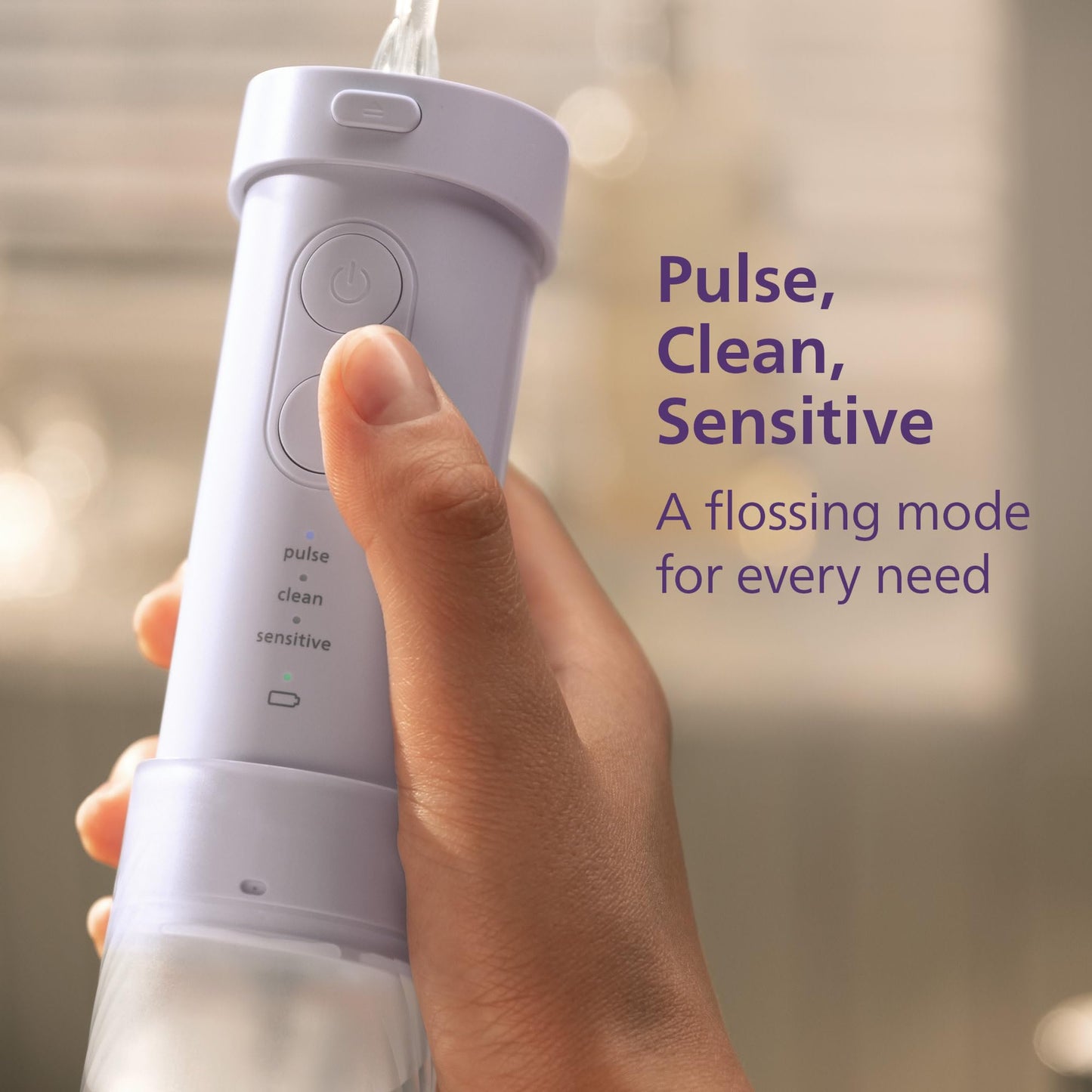 Philips Sonicare Compact Flosser 1000, Purple, ProtectiveClean 5300 Rechargeable Electric Toothbrush and 2PK Compact Nozzle Bundle, BD2001AZ