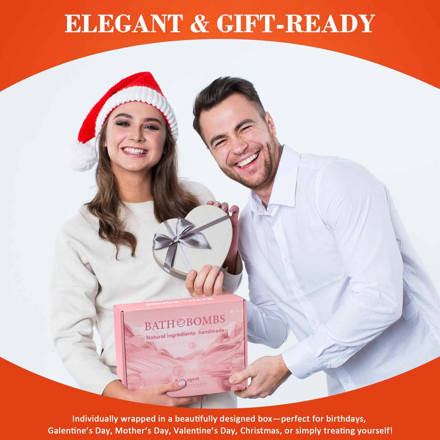 AGUDAN 12 Pcs Bath Bombs Kit – Natural Handmade SPA Bubble Bath Bombs for Women, Relaxing Fizzy Balls for Wife, Mother, Friends, Self-Care & Relaxation Gift for Holiday & Christmas