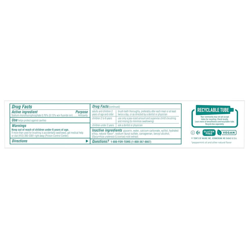Natural Fluoride Toothpaste - Cool Peppermint Flavor | 4.7 oz. 2-Pack