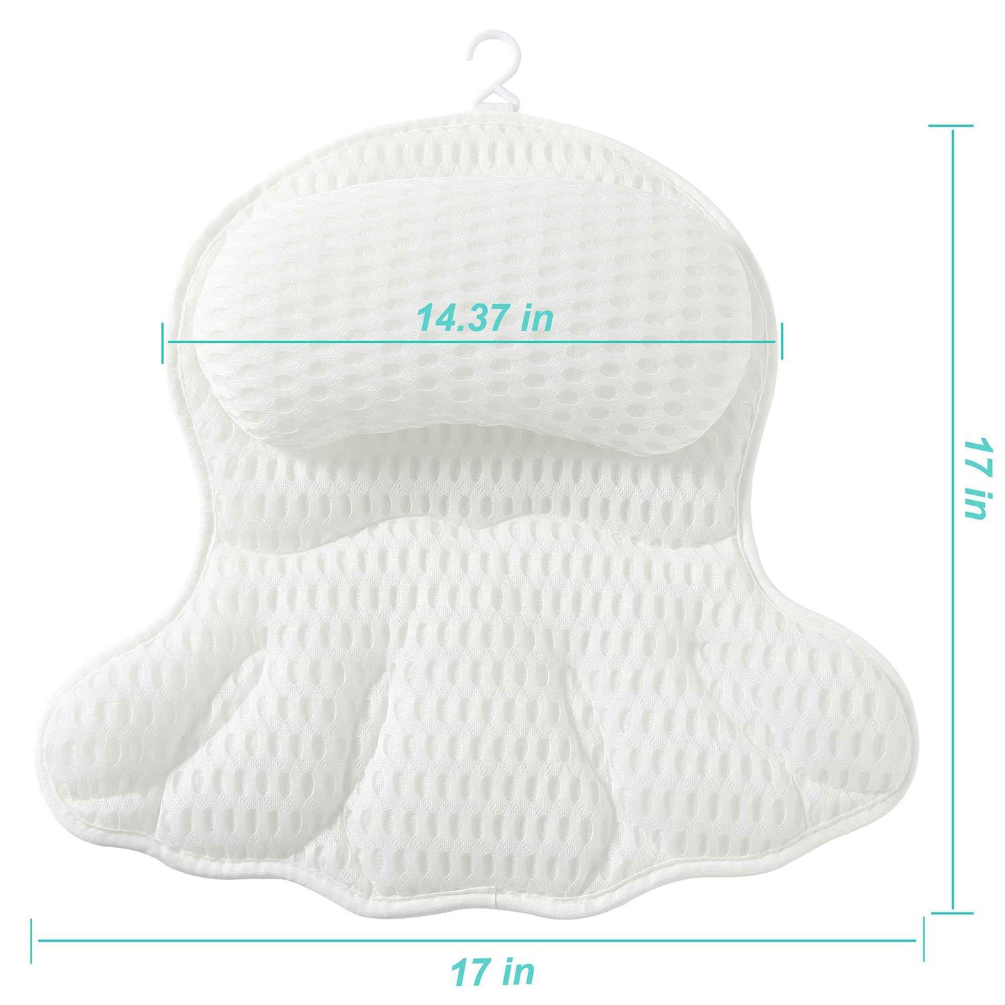 Bath Pillow Bathtub Pillow for Neck Back Support 4D Bath Tub Pillow with 6 Strong Suction Perfect Bath Gift for Women