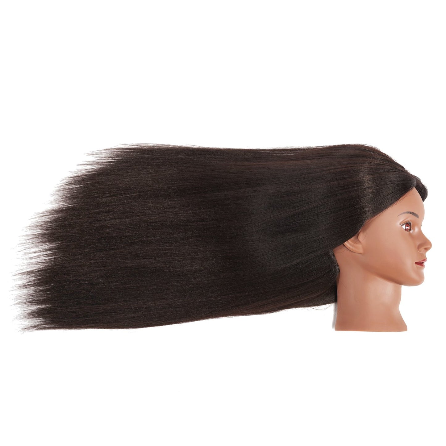 Training Head 26"-28" Long Hair Mannequin Training Head Dolls for Cosmetology Synthetic Fiber Hair Styling Hairdressing Manikin Head for Hairdresser with Clamp Stand (Yaki Black)