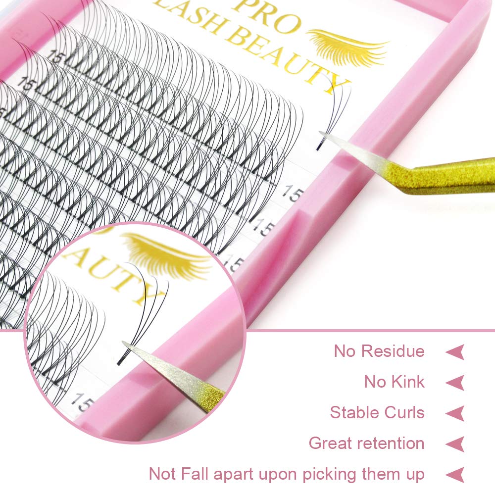 Premade Fans Eyelash Extensions 12D-D-0.07-11 Premade Volume Lash Extensions 320 Fans Pointed Base Fans 0.07 Premade Volume Fans C D Curl(12D-D-0.07-11)