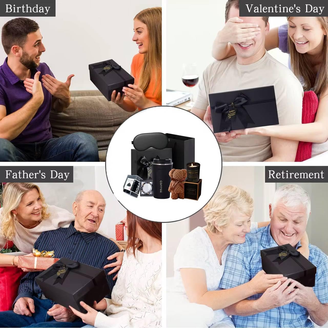 KRAMARE Birthday Gift for Him – Luxury 7-Piece Men’s Gift Box – Perfect for Husband, Boyfriend, Dad – Christmas, Valentine’s Day, Anniversary, Father’s Day, Thank You – Ready to Give