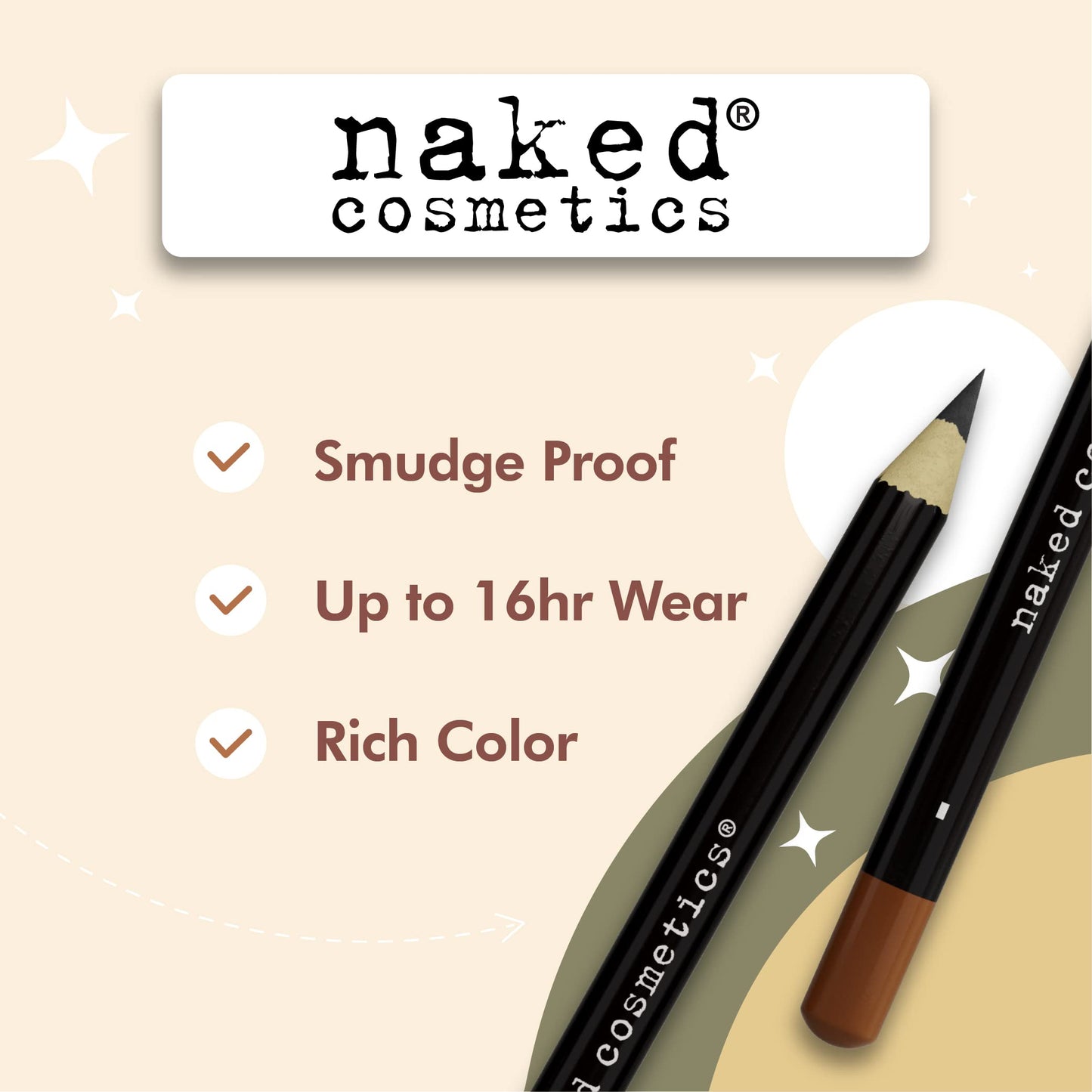 Naked Cosmetics Black Eyeliner & Brown Eyeliner Pencil for Makeup - Waterproof Eyeliner Pencil & Smudge Proof Eyeliner for Women - Smooth Glide & Long Lasting Eyebrow Pencil Eye Liner Set of 2