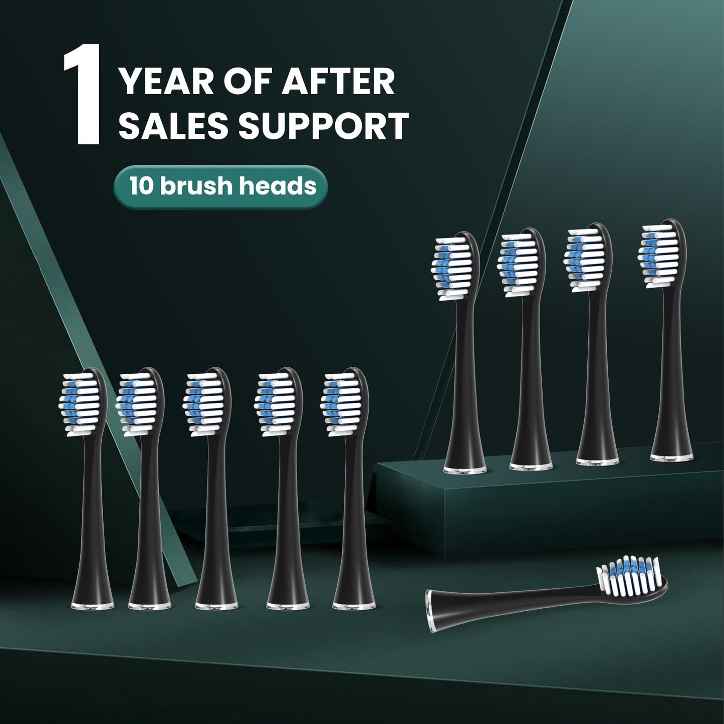 NBGRLVS Rechargeable Sonic Electric Toothbrush for Adults with 10 Brush Heads, 3 Modes, 2 Minute Smart Timer and Fast 4 Hour Charge - Perfect for Travel and Easy Dental Care (Black)