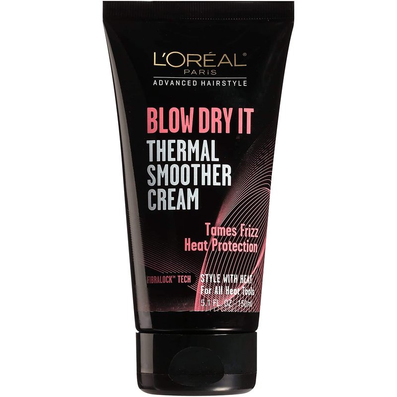L'Oreal Paris Advanced Hairstyle Blow Dry Cream - Thermal Smoother, 5.1 Oz for Frizz Control