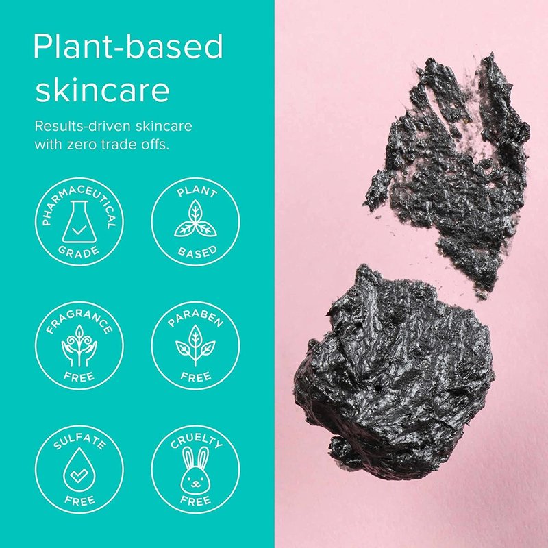 ClarityRx Down + Dirty Detoxifying Charcoal Face Wash, Natural Plant-Based Exfoliating Deep Pore Cleanser for Oily Skin, Paraben Free, Cruelty Free (1.7 oz)
