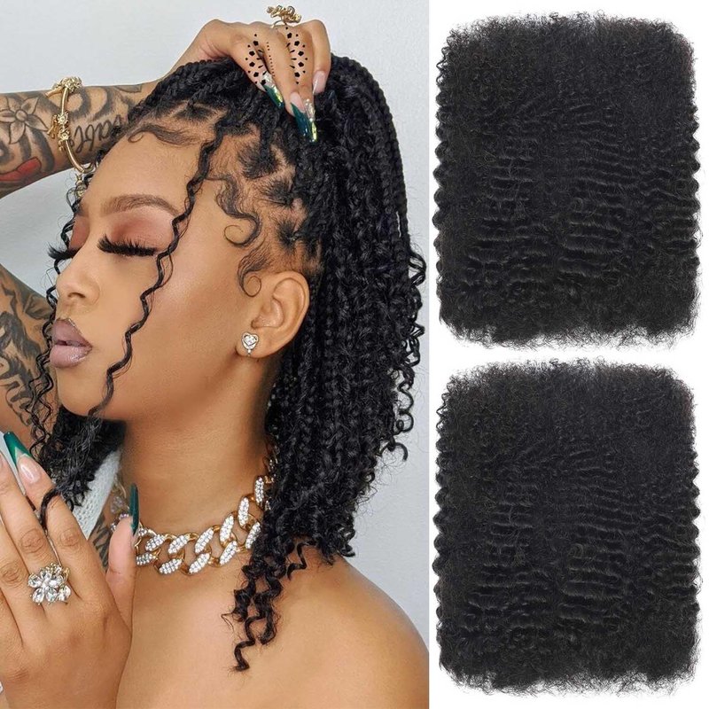 Leximi Afro Kinkys Bulk Human Hair for Dreadlocks Extensions Repair Locs Twist Braiding Afro Kinky Human Hair for Locs 1 Pack 50 Gram Natural Black Color 10 inch