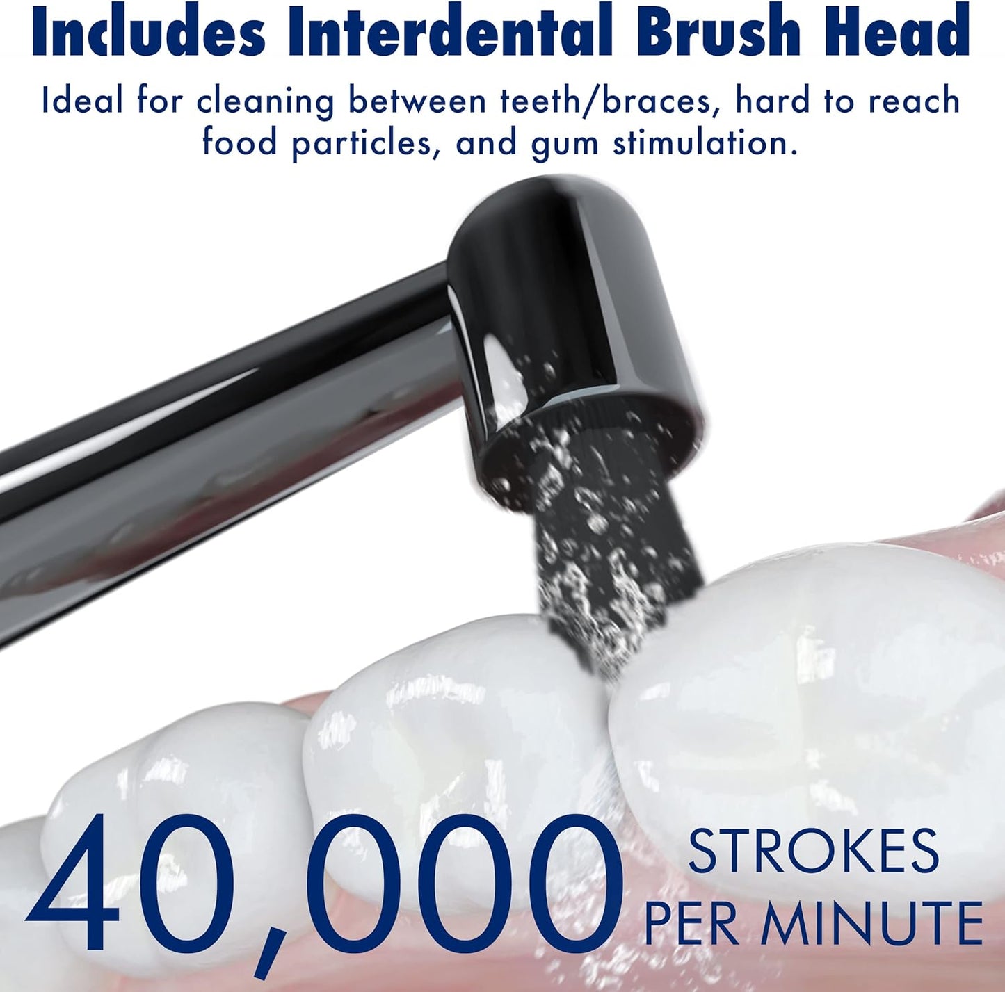 Sonic-FX Solo Electric Toothbrush - 10 Brush Heads, Charcoal Bristles, Rechargeable | Smart Timer, 3 Modes, Blue