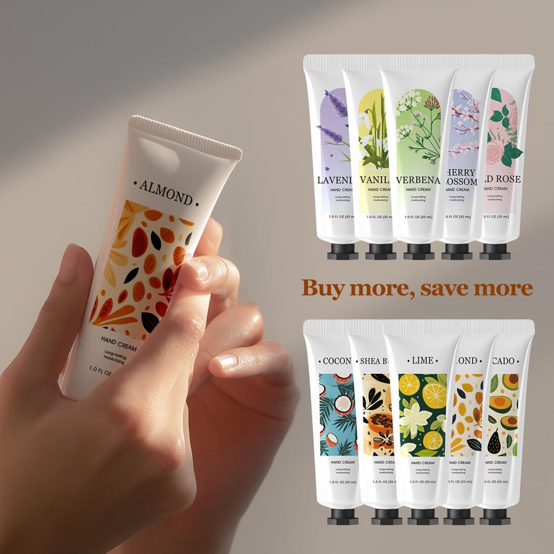BODY & EARTH Hand Cream Bulk 50 Pack Small Gifts for Women Hand Lotion Travel Size Mini Lotion Creams & Lotions Set Gifts for Mom Bridesmaid Gifts