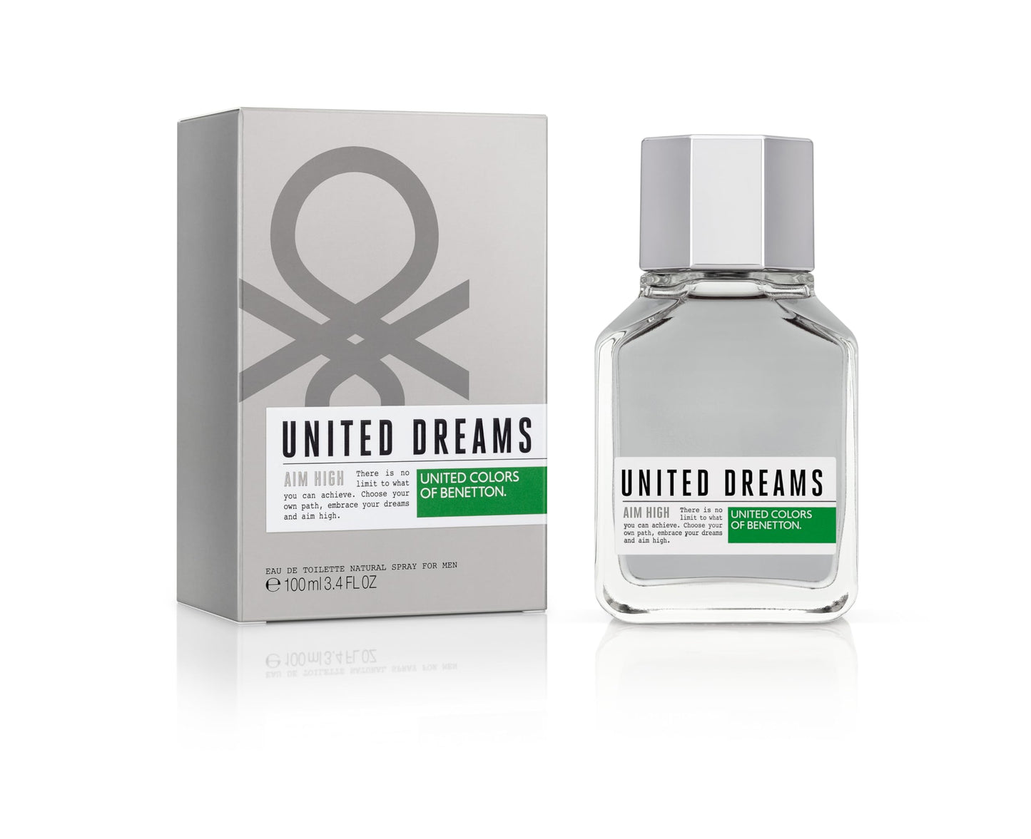 United Colors of Benetton United Dreams Eau de Toilette Spray for Men, Aim High, 3.4 Ounce