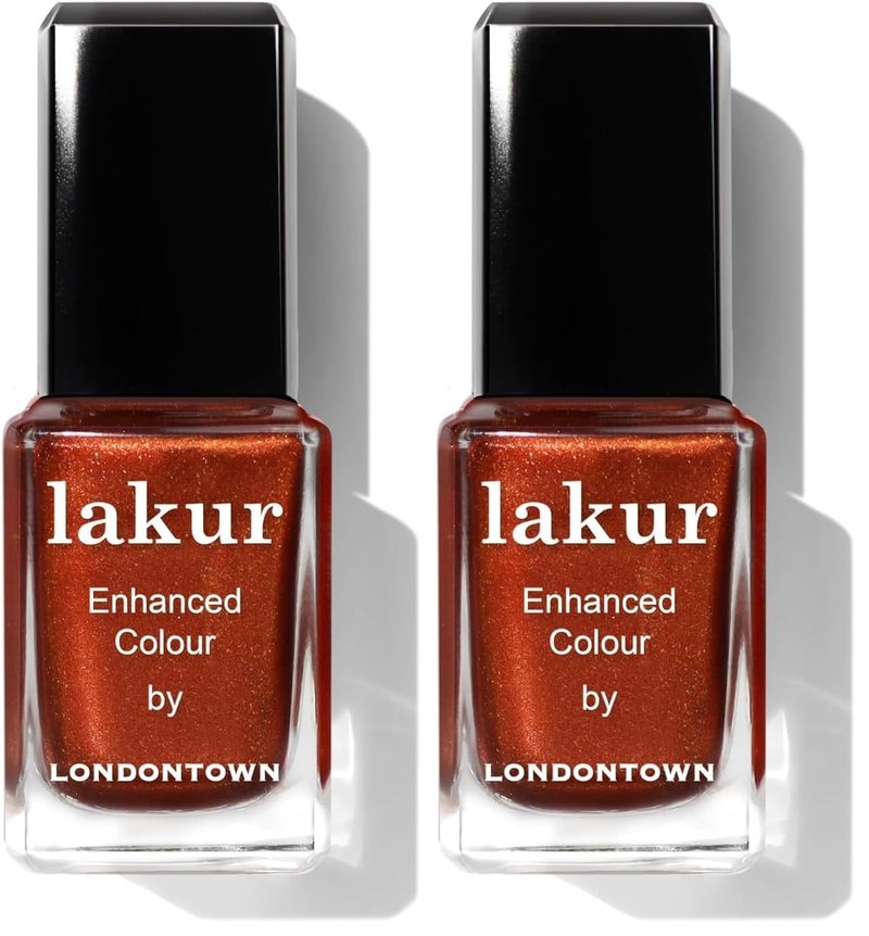 LONDONTOWN Brassy Copper Glossy Nail Polish, Posh Forever lakur, Vegan Chip-Resistant Long-Lasting Nail Lacquer, 0.40 fl oz (Pack of 2)