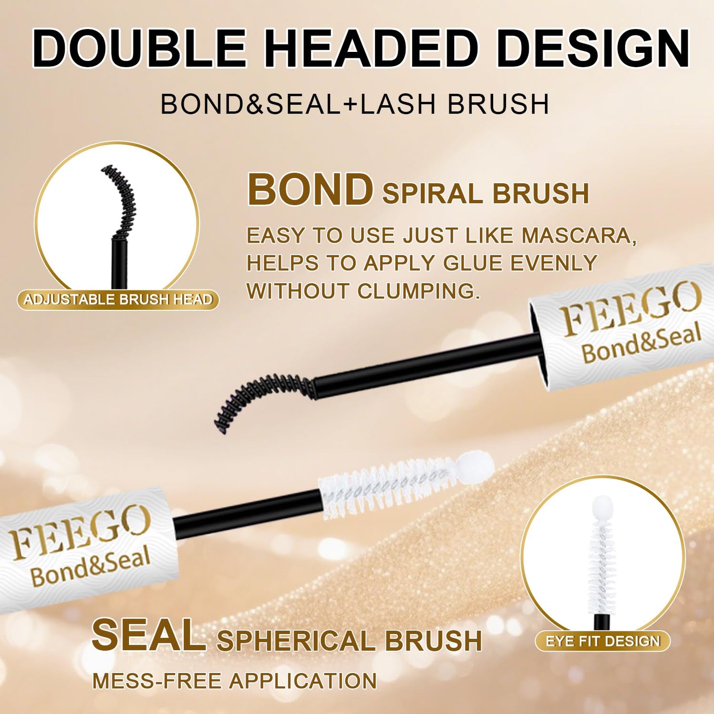 FEEGO Natural Lash Extension Kit 168Pcs Lash Clusters Kit Wispy Eyelash Extensions Individual Lashes Extensions with Bond and Seal Lash Glue and Eyelash Extension Tweezers DIY (9-12 MM)