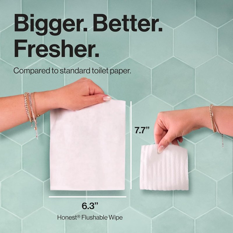 Hypoallergenic Flushable Wipes for Sensitive Skin - Tropical Leaves | 42 Count