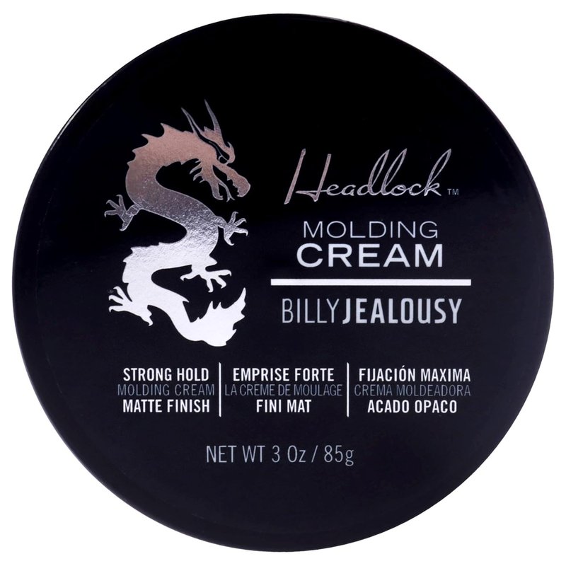 Billy Jealousy Headlock Hair Molding Cream - Strong All-Day Hold, Natural Matte Finish | 3 Ounce