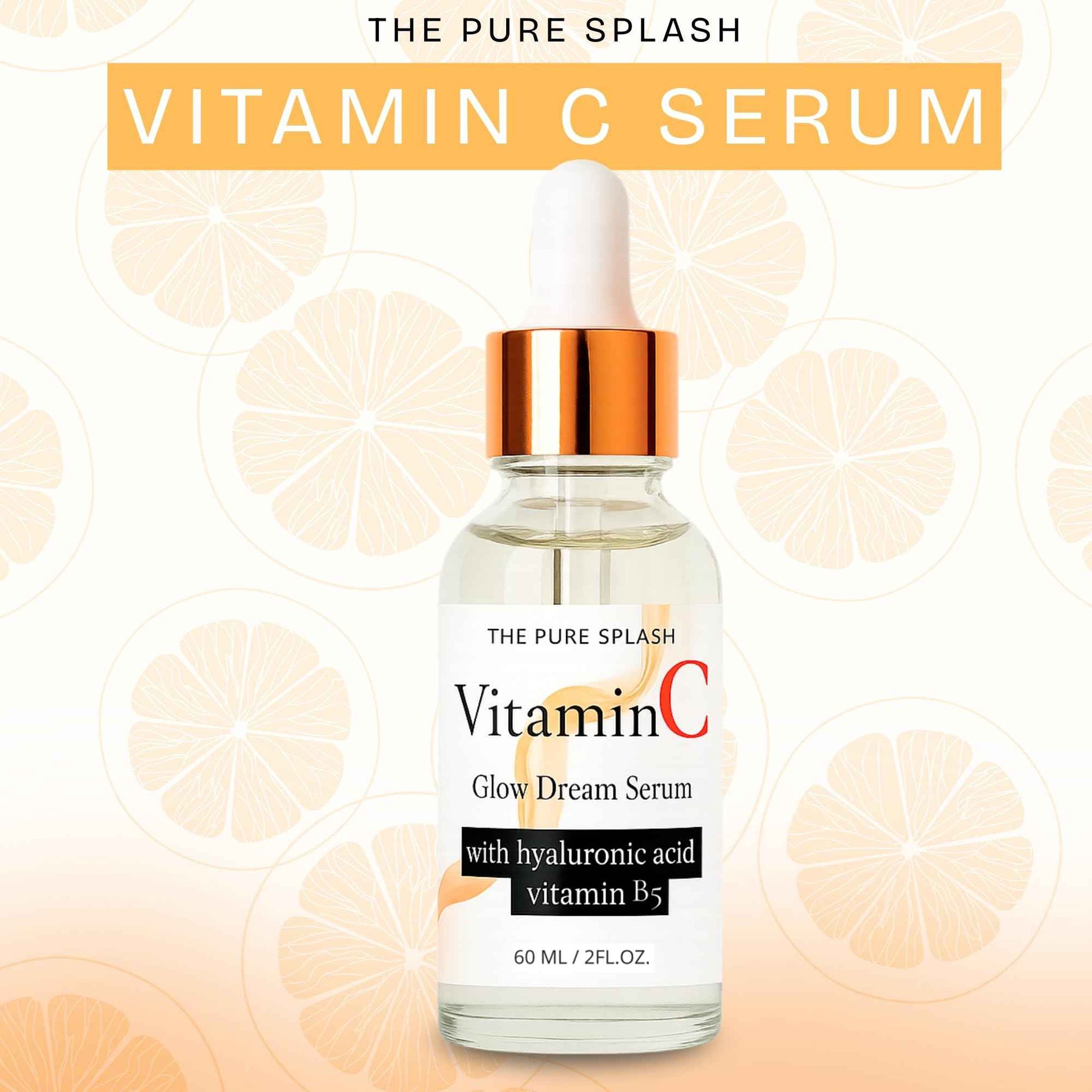Vitamin C Face Serum 10% – with Hyaluronic Acid & Vitamin B5 – Glow Serum for Face – Lightweight, Non-Greasy, Fragrance-Free – 60ml