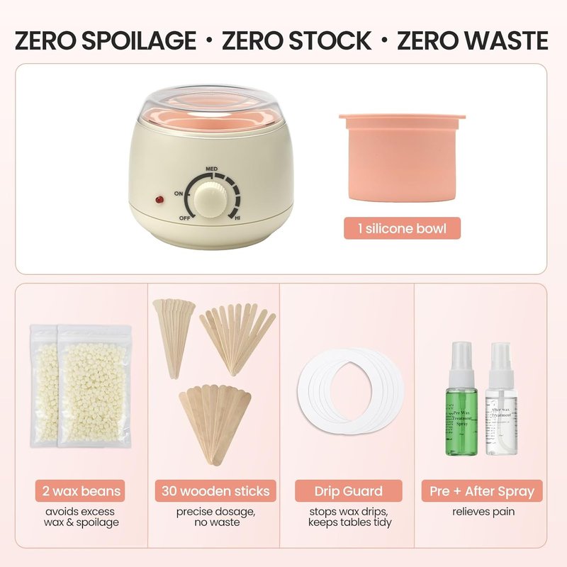 Mini Waxing Kit for Women - 250ml Hard Wax Hair Removal | Compact for Sensitive Skin, Bikini & Eyebrows