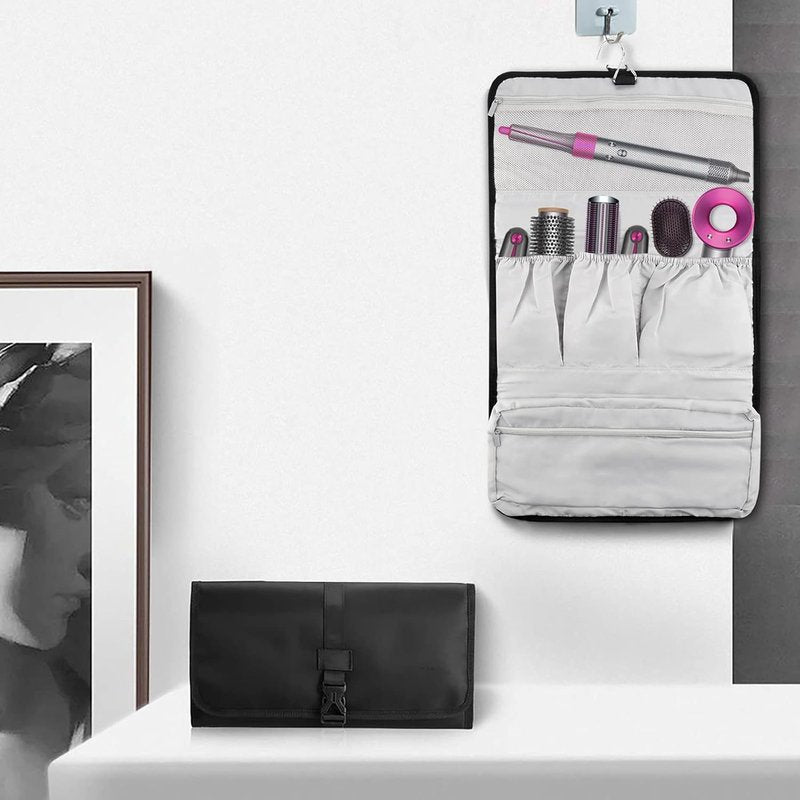 Dyson Airwrap Styler Travel Case - Portable Protective Storage Bag with Hanging Hook | Black