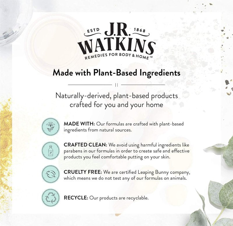 J.R. Watkins No-Rinse Foaming Hand Cleanser - All-Natural Lemongrass Foam Soap | 1.6 fl. Oz., 6 Pack