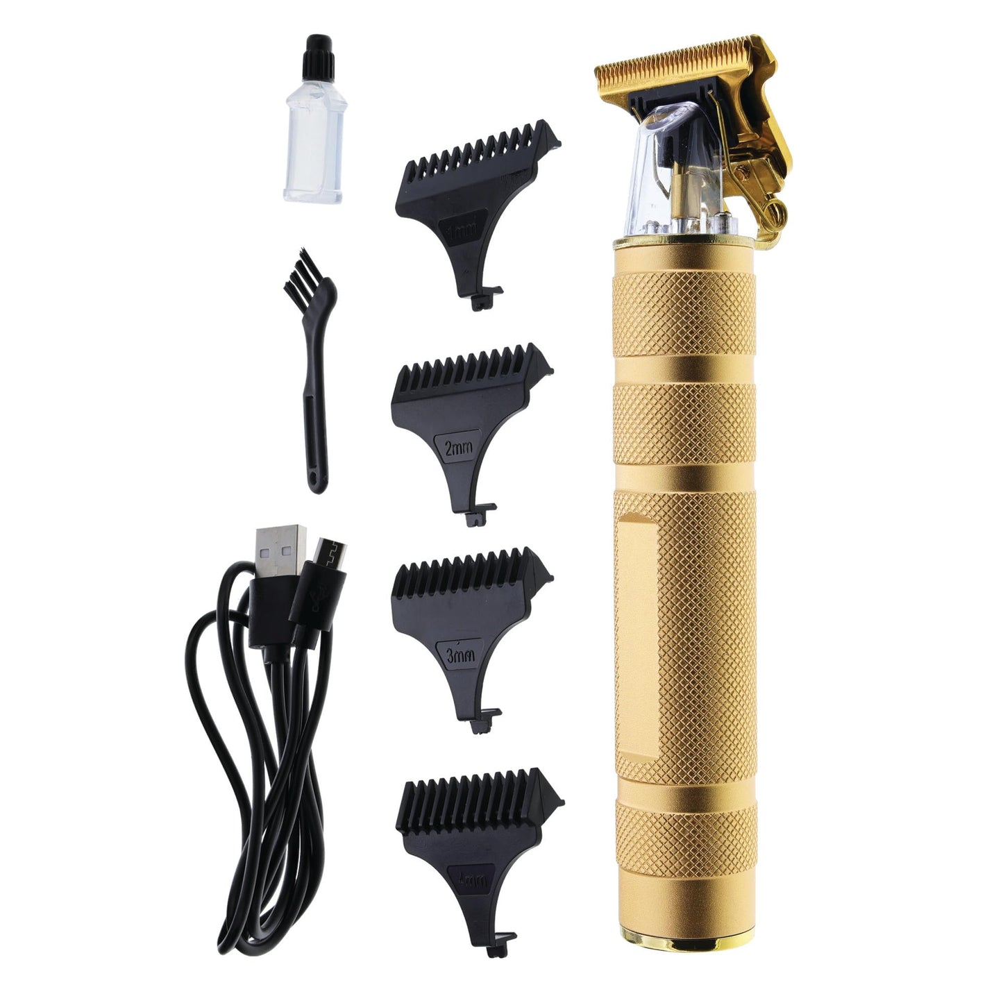 Cutting Edge T-Blade Trimmer for Men, T-Blade Precision Beard Trimmer, Bump Free and Hypoallergenic Titanium Gold Blades, 4 Guide Combs, Rechargeable, Precision Trimmer to Detail, Outline, & Fade