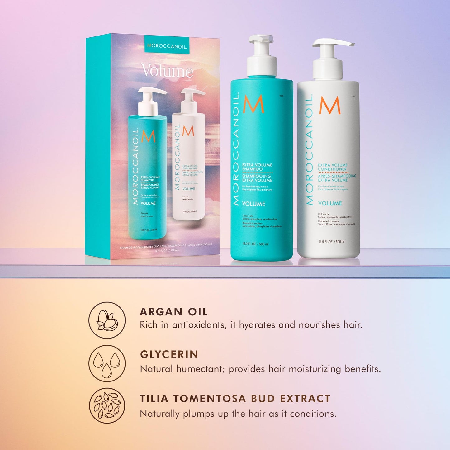 Moroccanoil Extra Volume Shampoo & Conditioner Half-Liter Set