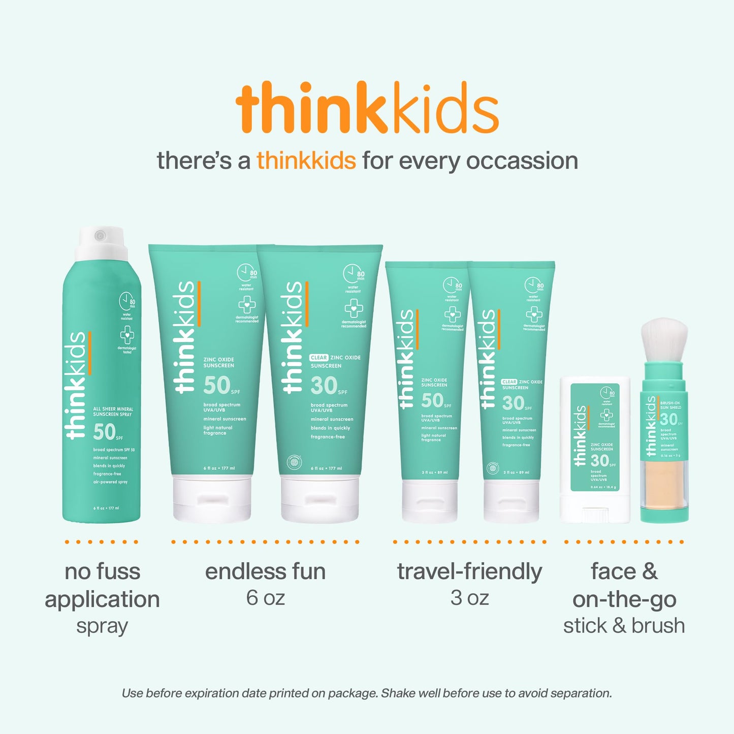 Thinksport Kids Sunscreen Spray, SPF 50 All Sheer Mineral Sunscreen, 6 Fl Oz, Water Resistant Baby & Toddler, Natural Zinc Oxide UVA/UVB Protection
