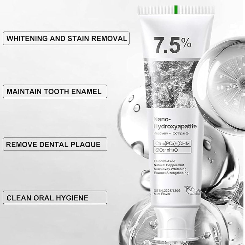 Ayzololo 7.5% Hydroxyapatite Toothpaste for Advanced Enamel Protection,Appropriate for Sensitive Teeth,Gentle and Effective Formula,Fresh Mint (Pack of 1)