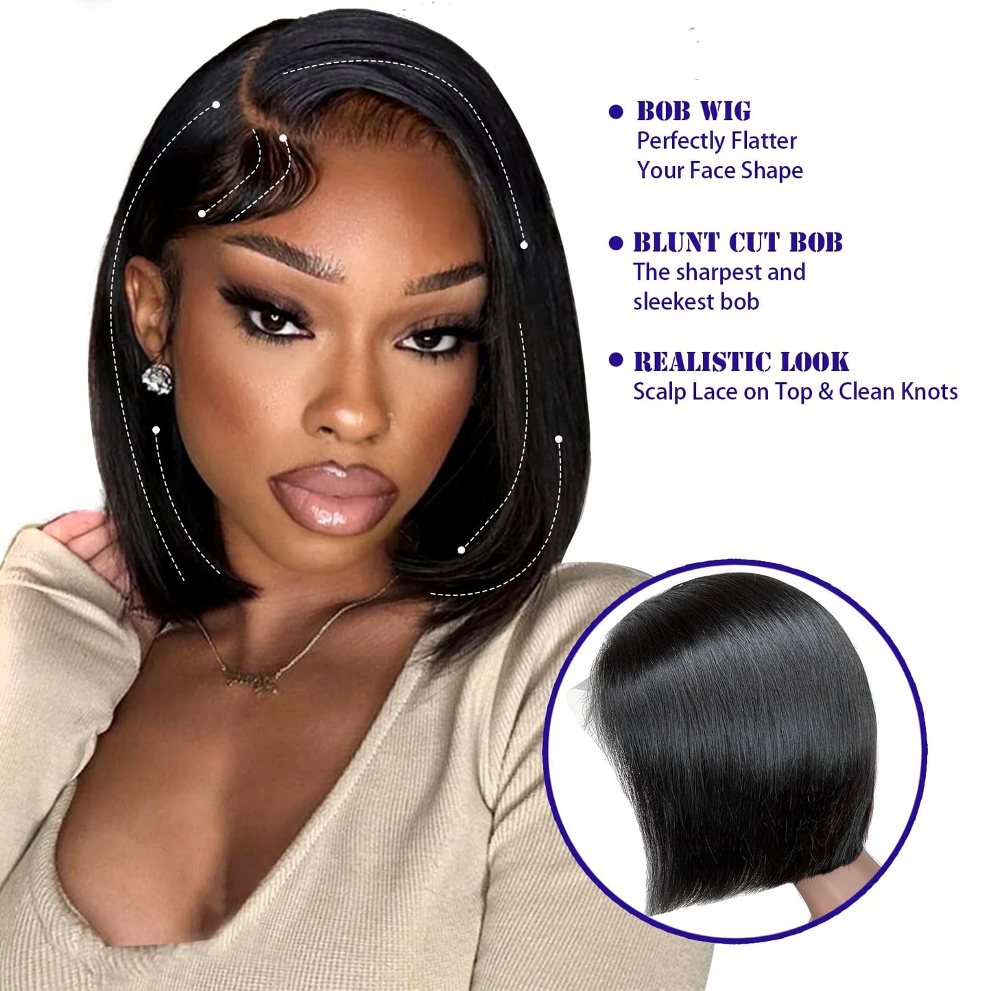CDHFARMD Bob Wig Human Hair 12 Inch 13x6 Hd Transparent Lace Front Wigs Human Hair Glueless Short Straight Frontal Bob Wigs for Women Pre Plucked with Baby Hair Side Part 180% Density