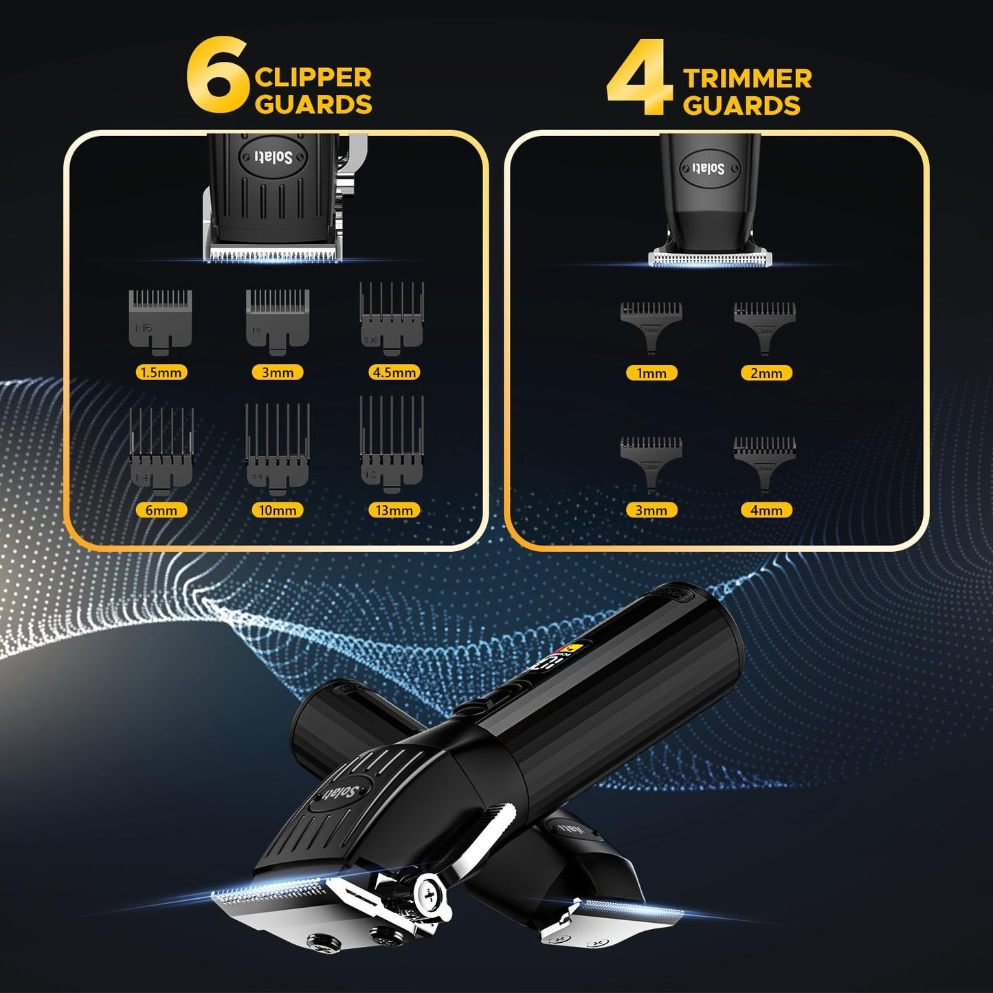 Professional Hair Clippers for Men Beard Trimmers Kit Zero Gapped Haircut Grooming Shaver Gift for Men Women Barber Kids (Black)