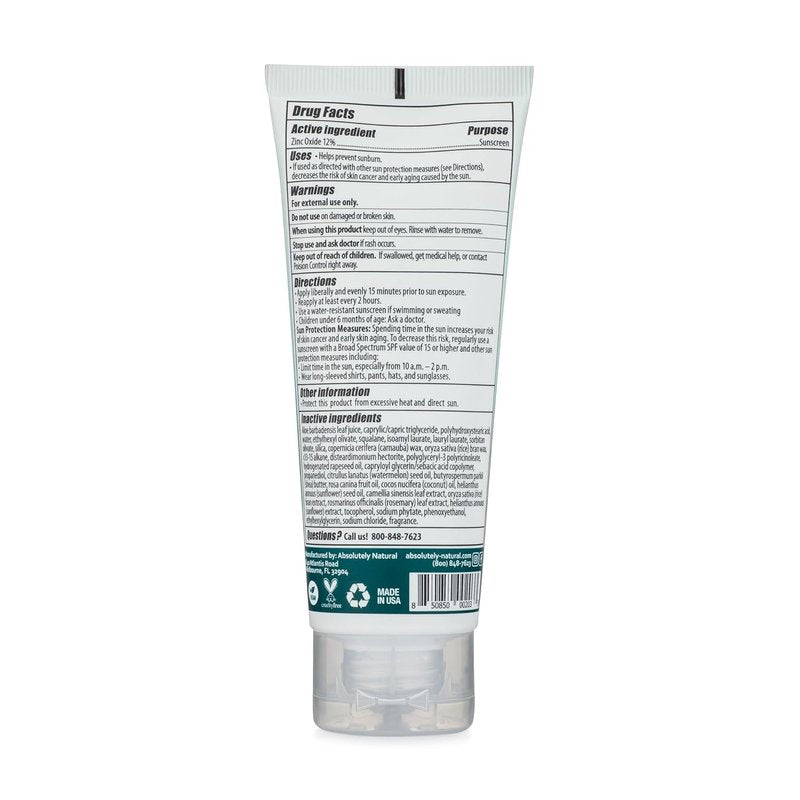 SPF 15 Mineral Sunscreen - Broad Spectrum Water-Resistant Lotion with Non-Nano Zinc Oxide & Vitamin E | 3 Oz