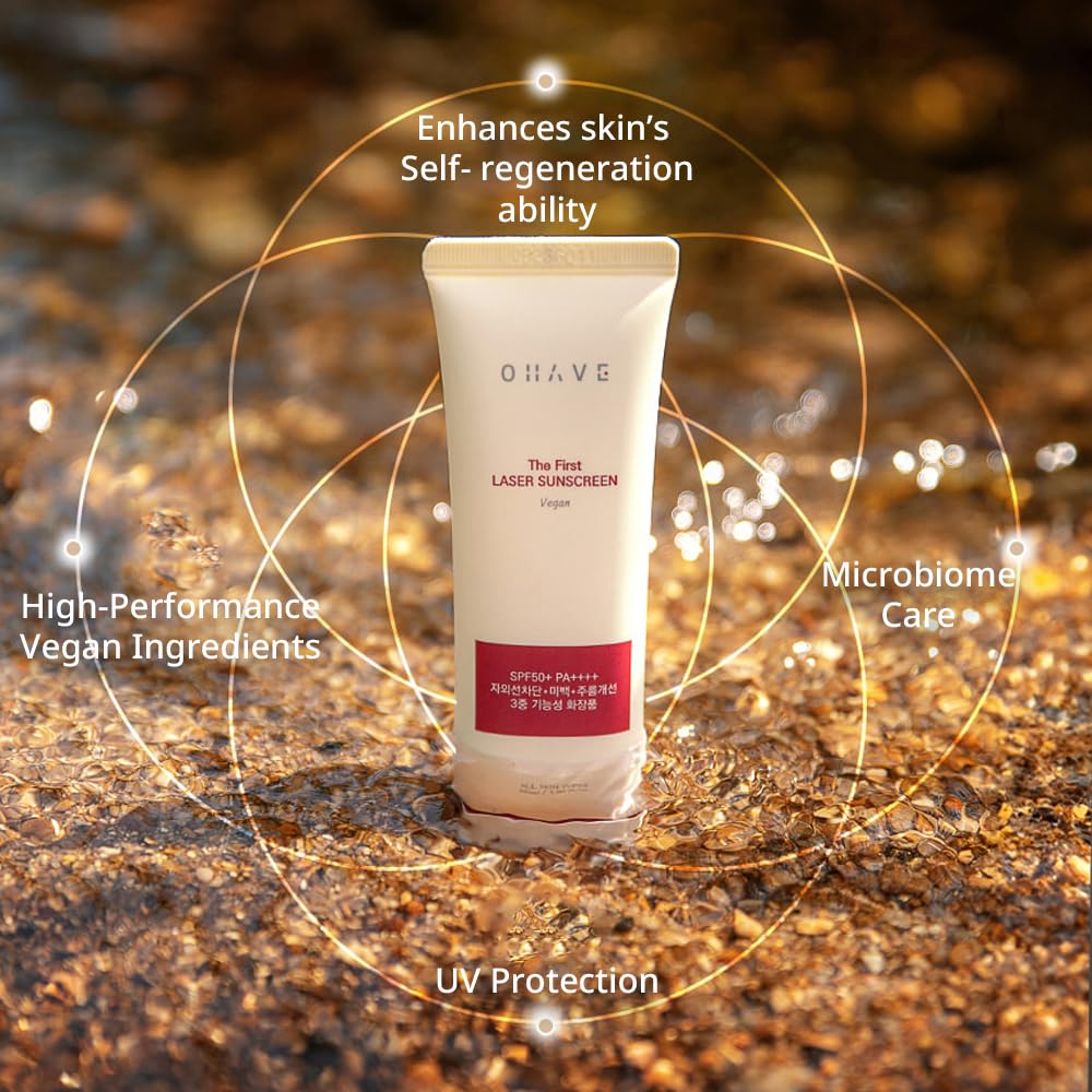 OHAVE Sunscreen SPF 50+ PA++++ Broad Spectrum Sunblock | Lightweight, Non-Greasy & Water-Resistant | Moisturizing UV Protection for Face & Body | UVA/UVB Defense | For Sensitive & All Skin Types