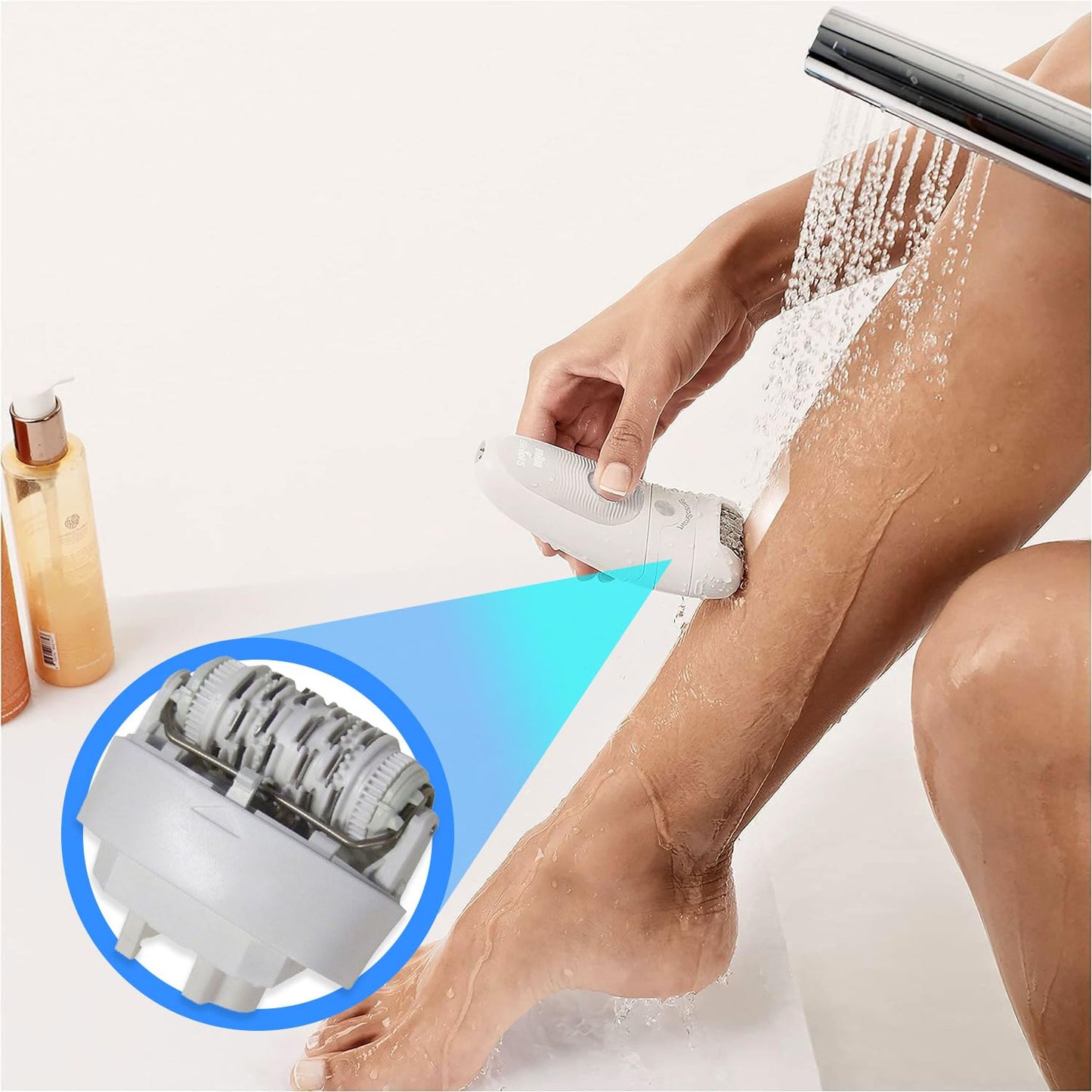 Braun Replacement Hair Removal Head 67030946 Compatible with Braun Silkepil 7 Xpressive Pro and Braun Silk Epil 5, White