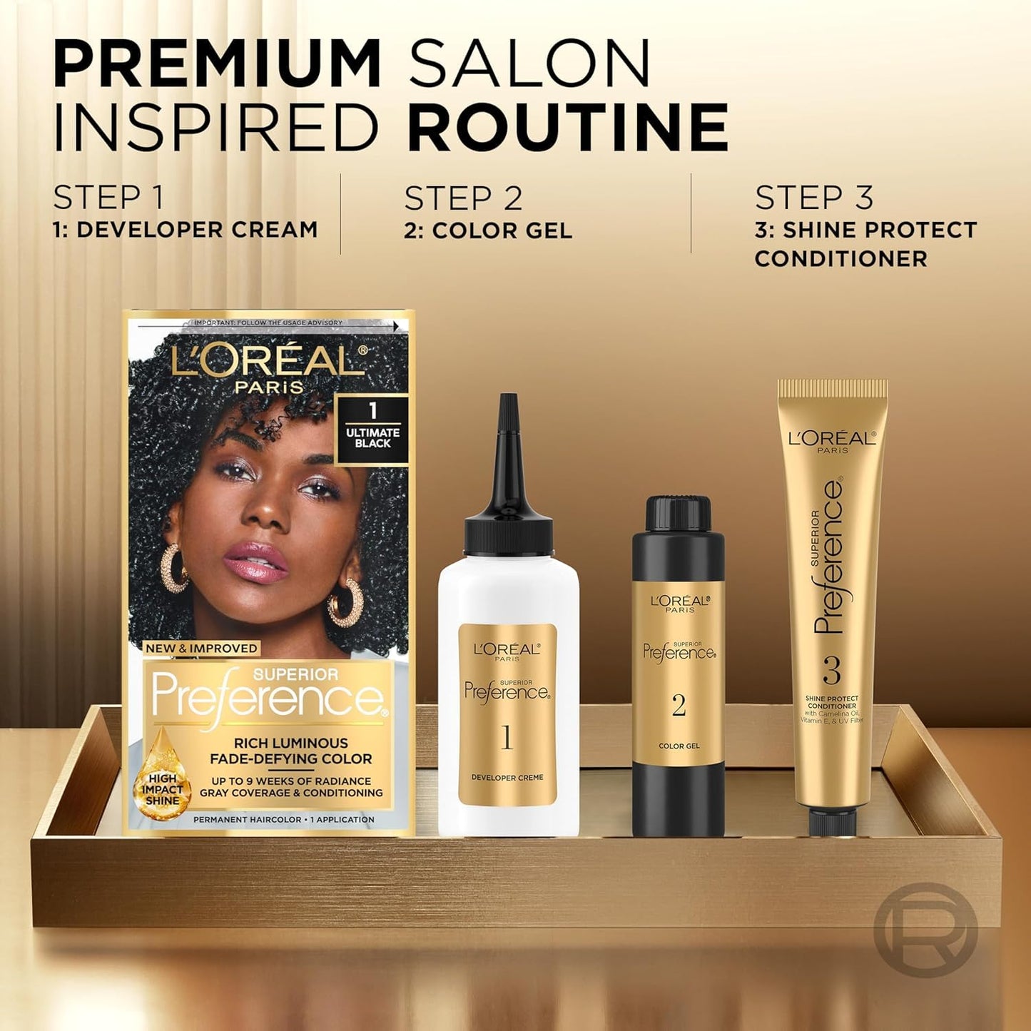 L’Oreal ParisSuperior Preference Rich Luminous Conditioning Colorant, Level 3 Permanent, Light Golden Blonde/Warmer 9G (Pack of 3)