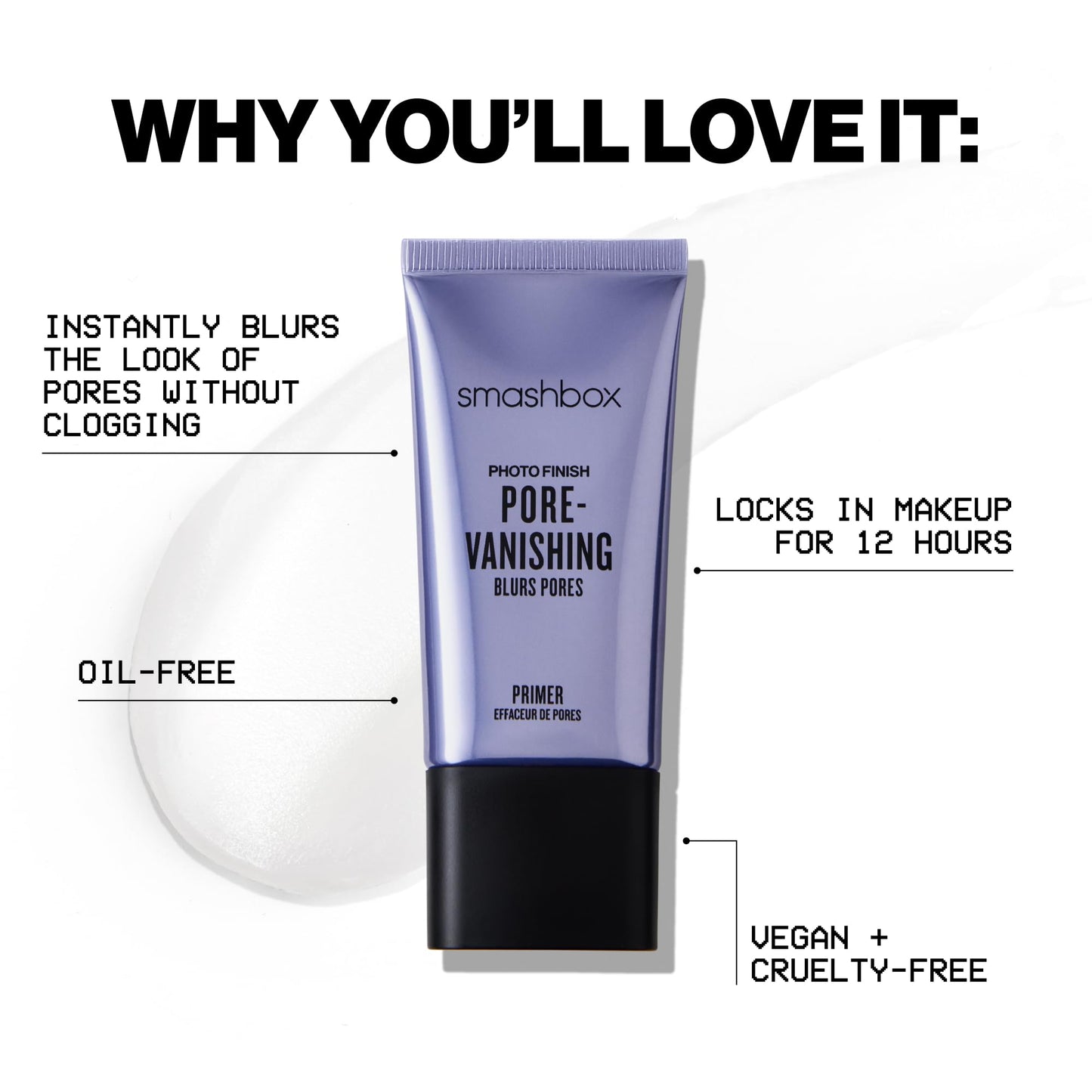 Smashbox Pore Vanishing Primer | Controls Shine, Blurs Pores + Locks in Makeup with a Matte Finish, 1 Fl Oz