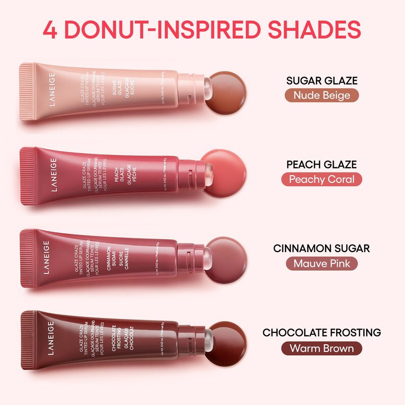 LANEIGE Glaze Craze Tinted Lip Serum, Raspberry Jam: Hydrating Lip Serum for Glossy, Nourished Lips with Plumping Polypeptides