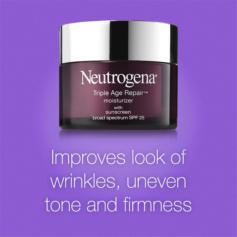 Neutrogena Triple Age Repair Face Moisturizer - Anti-Wrinkle Cream with Hexinol & Vitamin C | SPF 25, 1.7 oz