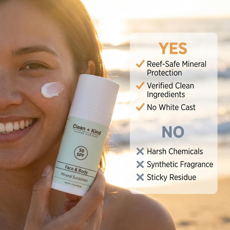 Clean + Kind Tallow Sunscreen SPF 50 — Travel Size Mineral Sport Sunblock, Non-Nano Zinc Oxide, Reef-Safe, 80 Min Water-Resistant Body Protection (3.4 oz)