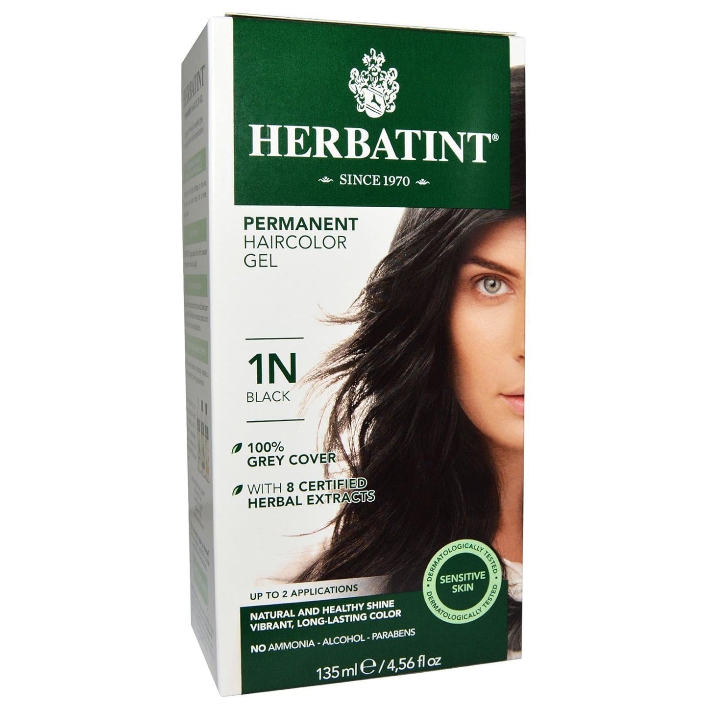 Herbatint Permanent Herbal Black Hair Color Gel Kit - 3 Pack for Rich Color & Shine